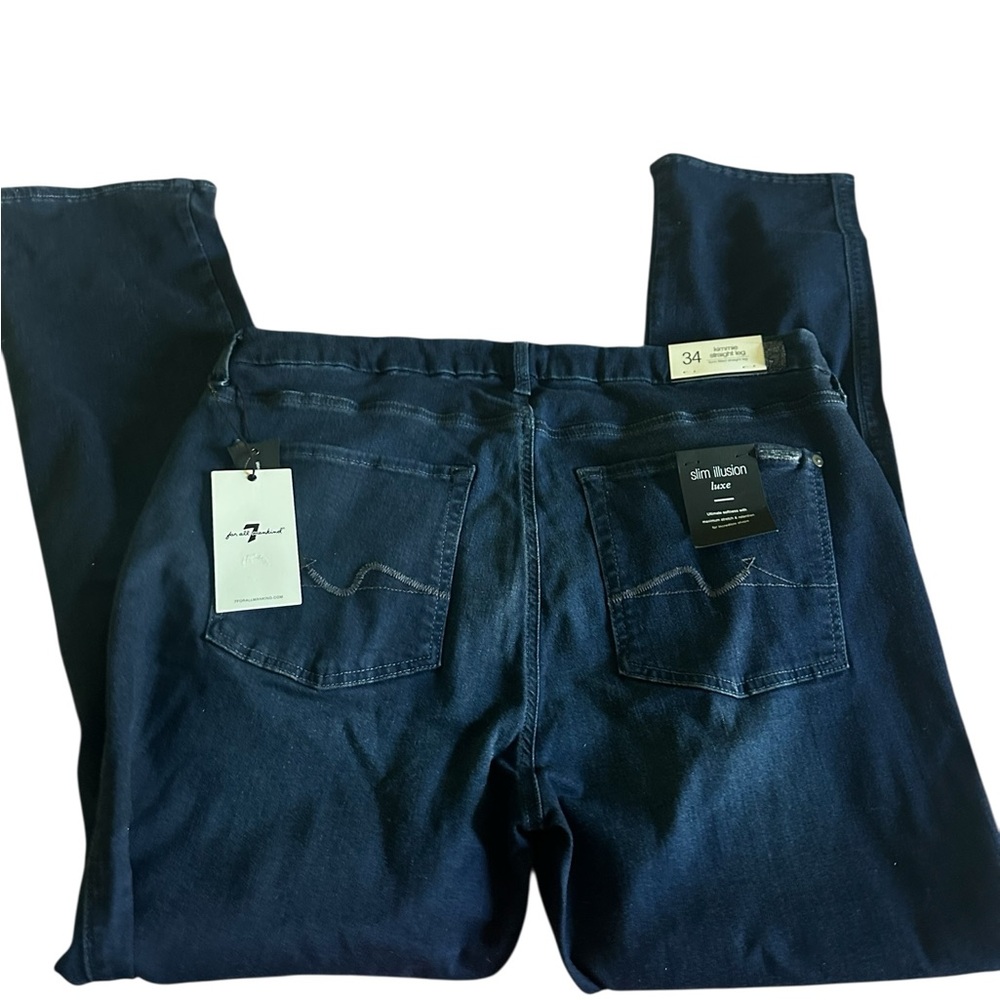 7 For All Mankind Kimmie Straight Leg Slim Illusion Luxe size 34 - Picture 6 of 6